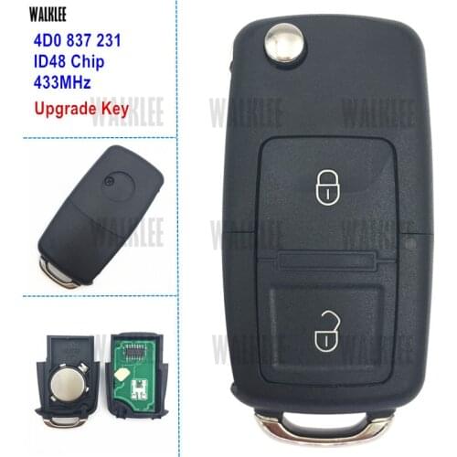 WALKLEE 4D0837231 4D0 837 231 Remote Key for Audi A2, A3/B5, A4, A4 Quattro,A6, A6 Quttro RS 1997 1998 1999 2000 2001 2002