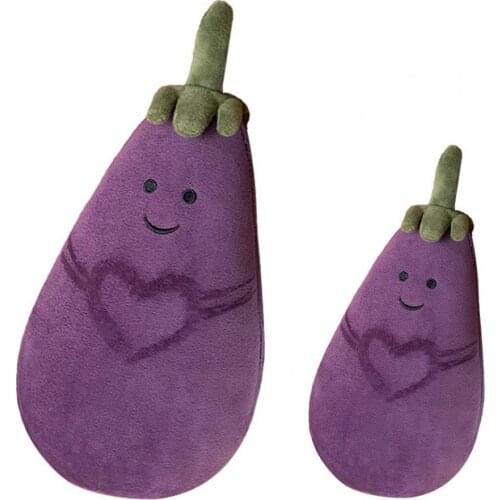 Eggplant Toy Simulation Decoration Soft Baby Stuffed Eggplant Toy for Children Kids Christmas New Year Gift Handmade Crafts