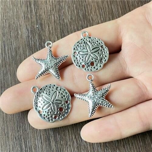 JunKang Alloy Pockmark Starfish Pendant DIY Bracelet Necklace Craft Making Jewelry Connector Accessories