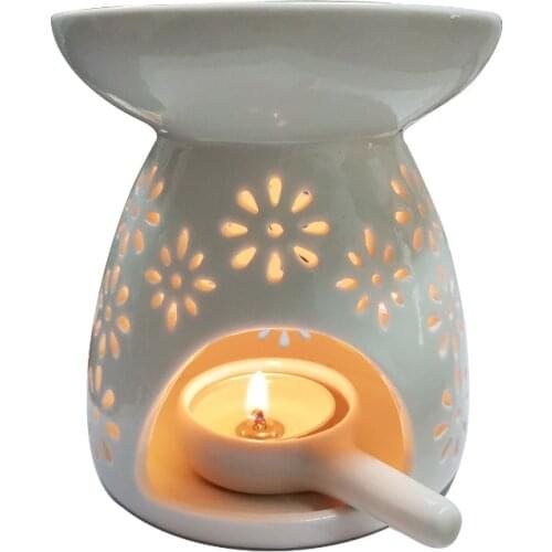 Ceramic Candlestick Mini Portable Incense Holder Candle Stand with Handle for Home Coffee Shop Home Decoration