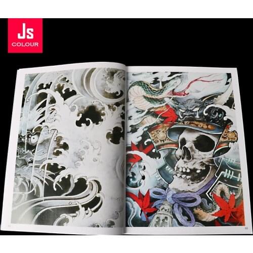 New Carved Tattoos Manuscript Book Skeleton Dragon Lion Kirin Rui Animal Snake Art Tattoo Album Hand Atlas Master A4 40 Pages