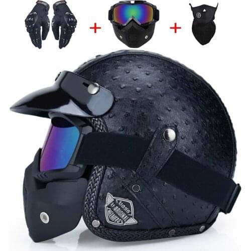 Motorcycle Helmet Open Face 3/4 Helmet Personalized Mens Womens Vintage Retro Motorcycle Cascos De