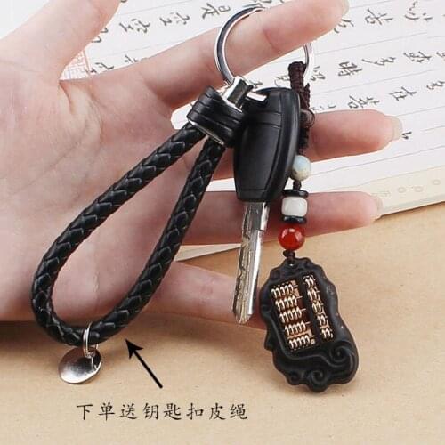 New Fashion Mens Sheeps Horn Abacus Shaped Key Chain Key Ring Holder Luck Keychain Gift For Trendy Car Bag Keychain Jewelry
