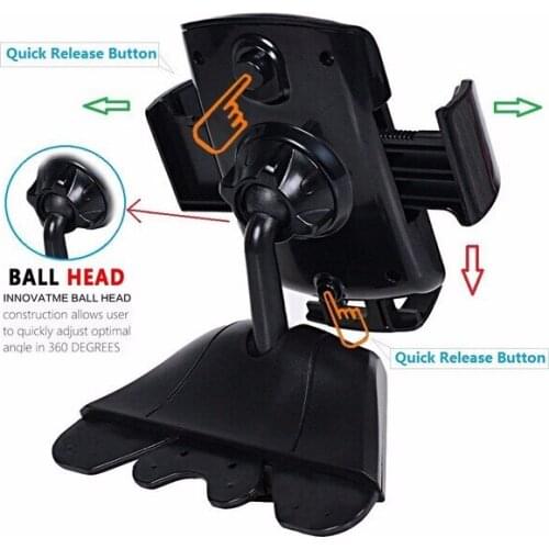 ABS Rotary Phone Car CD Slots Holders Stands For Xiaomi Pocophone F1,Mi Play,Mi Note 3 2,mi 5 5s Plus,Redmi 4a 3S 4 Prime 3X