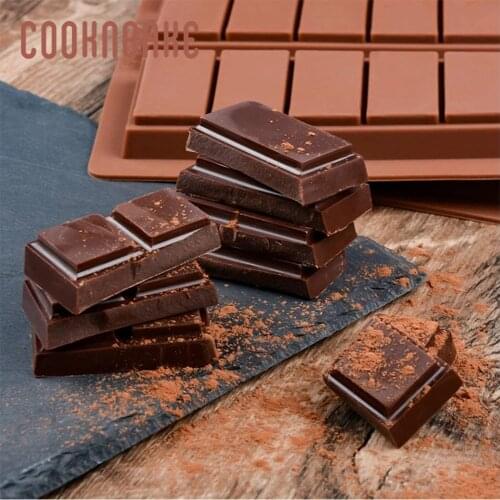 COOKNBAKE Chocolate Bar Mold Break Apart Silicone Candy Mold Protein Energy Bar Mold for Pralines Caramels Ganache 6 Cavity