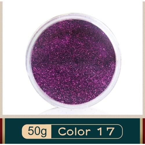 No.17 Purple Glitter Powder Pearl Glittery Pigment for Glitter Acrylic Paint Coatings Ceramic Crafts 50g