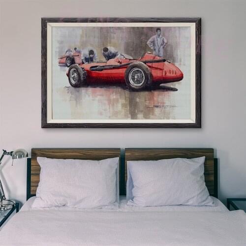 T129 Retro Racing Car Classic Painting Inspection car 74 Custom Silk Poster Home Deco Wall Art Christmas Gift