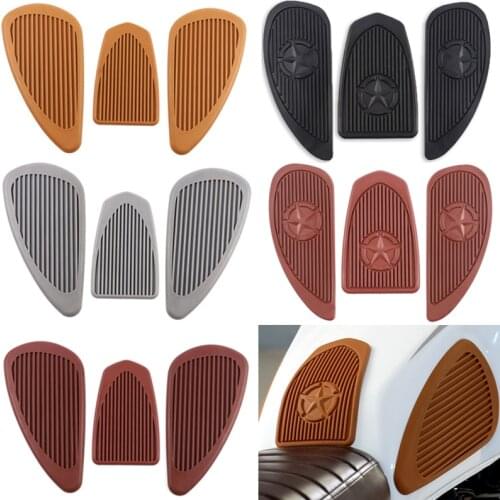 Motorcycle Rubber Sticker Protector Knee Left And Right Decoration Side Stickers Universal Retro Cafe For Honda Yamaha Suzuki