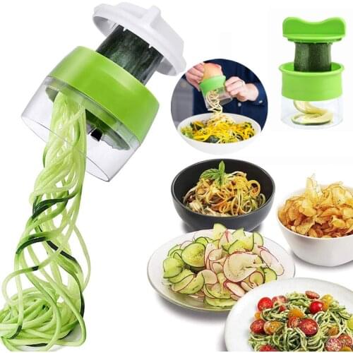 Handheld Spiralizer Vegetable Fruit Slicer 4 in 1 Adjustable Spiral Grater Cutter Salad Tools Zucchini Noodle Spaghetti Maker