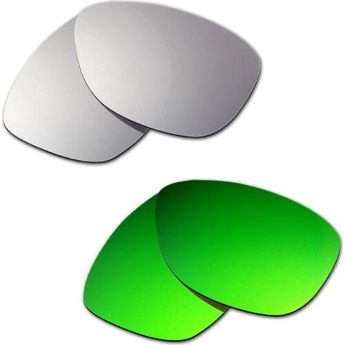 HKUCO For Jupiter Sunglasses Replacement Polarized Lenses 2 Pairs Silver&Green