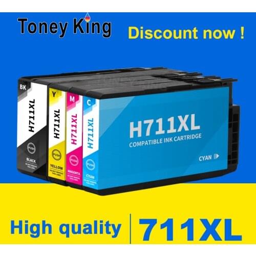 Toney King Refilled 711 Ink Cartridge Replacement for HP711 For HP 711 XL Designjet T120 T520 Printer Cartridges 24-in ePrinter