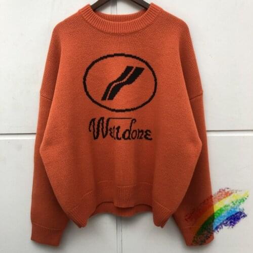 2020FW WE11DONE Sweater Men Woman 1:1 High Quality well done Crewneck Black Orange Sweatshirts