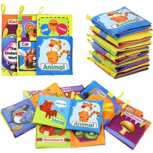 0-12 Months Baby Cloth Book Intelligence Develop Soft Learning Cognize Reading Books Early Educational Toys Quiet Readings