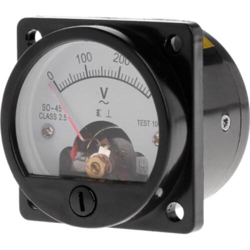 Voltmeter SO-45 AC 0-300V Round Analog Dial Panel Meter Voltmeter Gauge Black