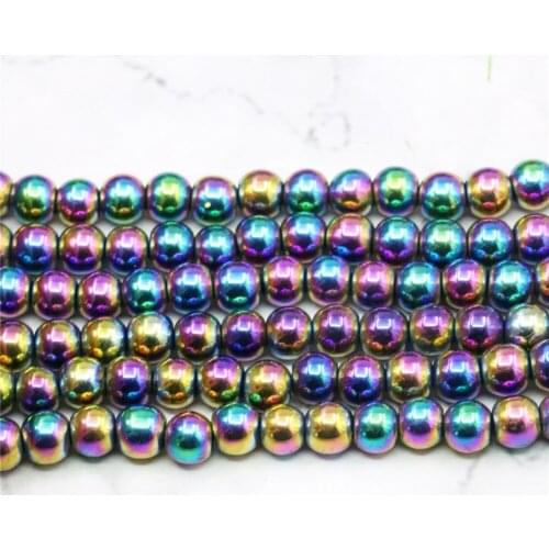 6MM Natural Multicolor Round Plating Iron Loose Beads Stone Hand Made DIY Accessories Jaspers Women Girl Jewelry Making Design