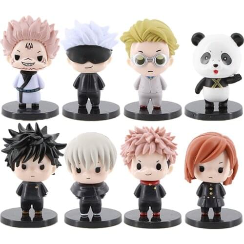 8pcs/set Anime Jujutsu Kaisen Itadori Yuji Fushiguro Megumi Action Figure Toy Gojo Satoru Inumaki Toge Ryomen Sukuna Doll Gifts