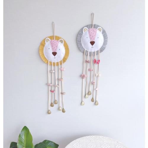 Kids Room Decor Handmade Felt Lion Fox Hanging Decor Girl Clip Collection Display Nursery Kids Girl Room Hanging Decor Gifts
