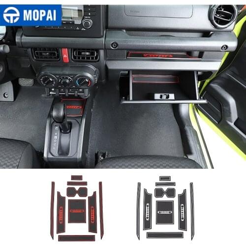MOPAI Door Groove Mat for Suzuki Jimny JB74 Car Door Gate Slot Mat Cup Holder Pad for Suzuki Jimny 2019+ Accessories