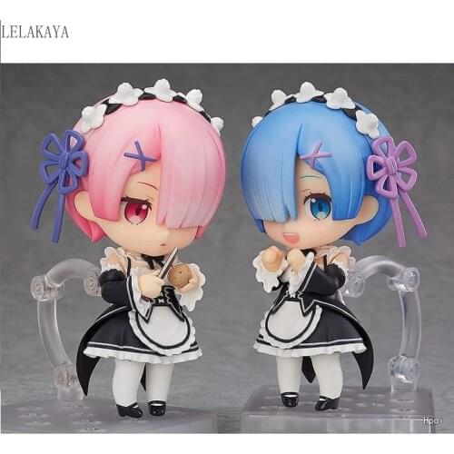 Japanese Re:Life a Different World from Zero Anime Ram Rem Action Figure Model Q Version Toys Collection Figurine Ornaments Gift