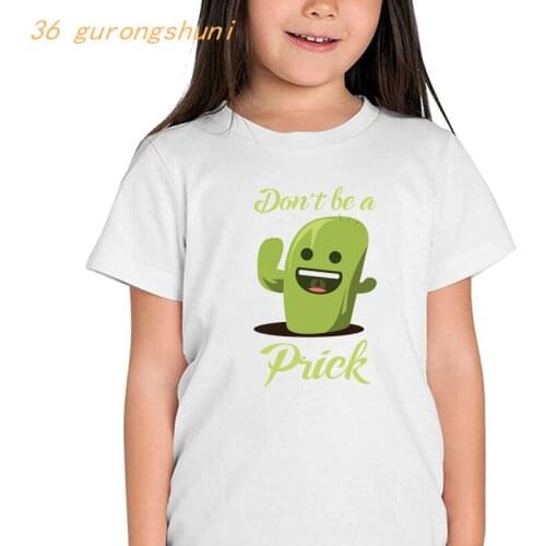 Boy t shirt for girls tops DON’T BE A PRICK graphic tee Cactus children tshirt flowerpot kids clothes girl 8 to 12 boys T-shirts