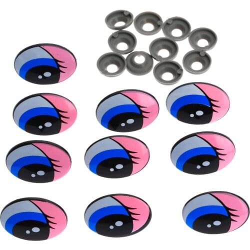 50pcs Cartoon Plastic Safety Eyes Oval for Toy Puppets Doll Making Dolls Toys DIY Crafts Supplies 27x19mm/1.06"*0.75"