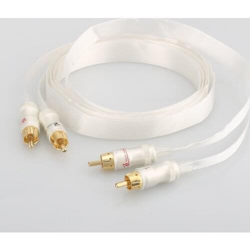Hifi Silver Plated Cable Blue white Heven king snake Gold Plated RCA interconnect cable