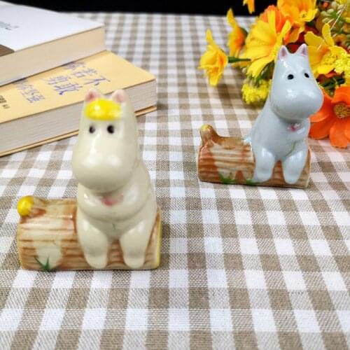 1PC Ceramic Hippo Chopstick Rest Holder For DIY Household Dining Table Spoon Fork Rack Decoration