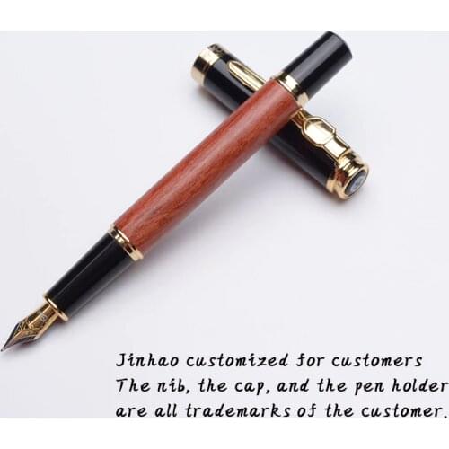 Classic Wooden Fountain Pen Ink 0.5mm Nib Calligraphy Pen Jinhao 8802 Stationery Office School Supplies Custom Models Encrier