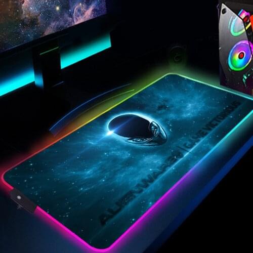 Mousepad RGB 900x400 LED Gamer Mouse Pad Alienware Rubber Extended Keyboard Mat Computer Accessories Gaming Mousepad LED Custom