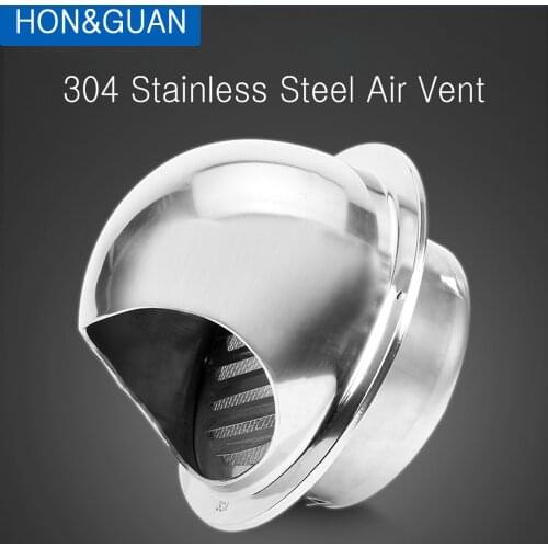 4'' 304 Stainless Steel Round Wall Ceiling Exhaust Outlet Waterproof Grille Cover for Kitchen Hood Ventilation Cap Vent 100mm