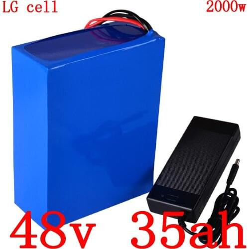 48V 1000W 2000W ebike scooter battery 48V 35AH electric bicycle battery 48v 35ah lithium ion battery use LG cell with 5A charger