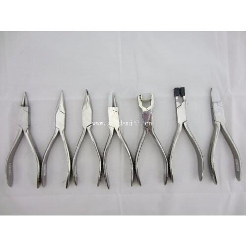 Stainless Steel Pliers Set Jewelers Making Tools Beading Needle Nylon Nose Wire Wrap Repair Pliers Set 7pcs