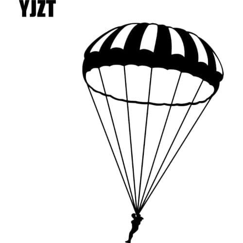 YJZT 11.1*17.3CM Skydiver Parachute Extreme Sports Decor Car Sticker Silhouette Vinyl Accessories C12-0754