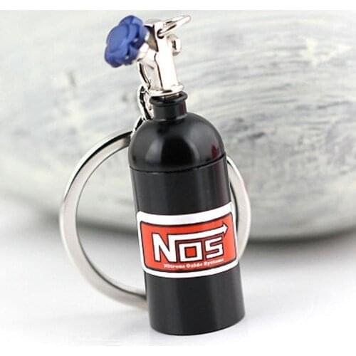 NOS Turbo Nitrogen Bottle Metal Key Chain Key Ring Holder Car Keychain Pendant Jewelry for Women Men Unique mini keyring