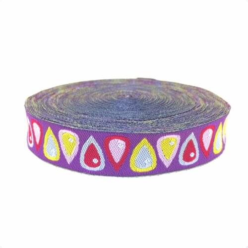 NEW wholesale 5/8 '(16 mmx10yards) Polyester Woven Jacquard Ribbon purple love KTZD15102416