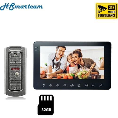 New 7 inch Touch Monitor Video intercom TF Card Video Record For Monitor Entry Doorphone Doorbell With Wide Angle Camera Outdoor