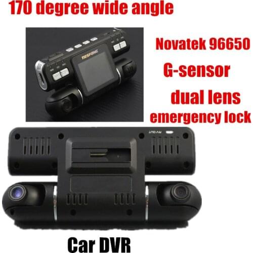 New Style Novatek96650 Car DVR video Recorder camcorder 140 Degree Wide Angle Dual Lens Full HD G-Sensor