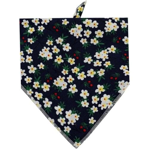 Personalized Floral Printed Flower Dog Bandana Tie on Bandana Pretty in Black Daisy Pet Bandana Pet Scarf Dog Accessories