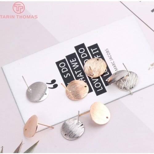 6PCS Imitation Rhodium and Champagne Gold Color Plated Brass Disk Round Stud Earrings for Fashion Jewelry Making Accessories