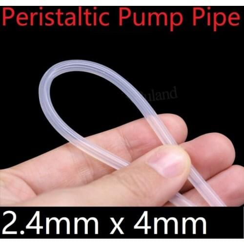 Transparent ID 2.4mm x 4mm OD Thickness 0.8mm Peristaltic Pump Silicone Hose Food Grade Soft Flexible Pipe Water Connector