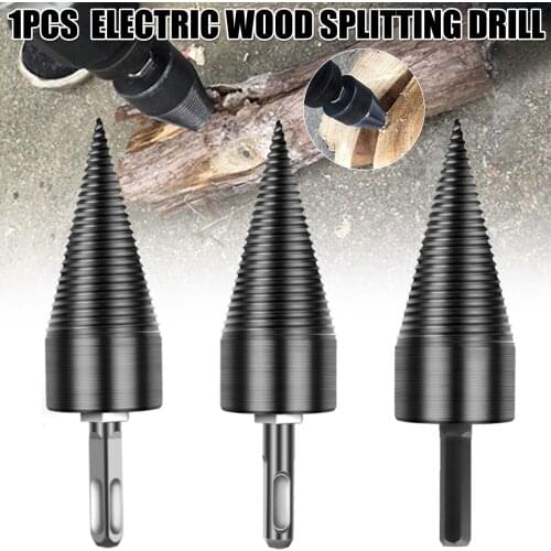 Firewood Drill Bit with A Round Shaft Firewood Splitter Drill Bit Wood Chopper CLH@8