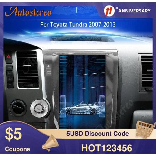 Tesla Style Android 9 PX6 Vertical Screen Car GPS Navigation For Toyota Tundra 2007-2013 Head Unit Multimedia Player Auto Radio