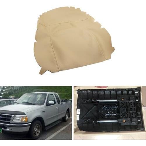 Car-styling Microfiber Center Control Lid Armrest Box Cover Trim For Ford F150 F-150 1997 1998 1999 2000 2001 2002 2003 Beige