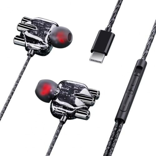 In-ear Dual Coil Heavy Bass HiFi Sound Sport Earphone with Microphone for HUAWEI