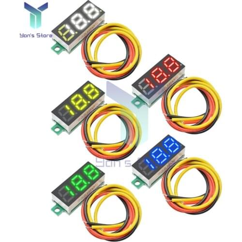 0.28 Inch 3 Wire LED Mini Digital Voltmeter DC 0-100V Voltage Meter for Auto Car Mobile Power Voltage Tester Detector Voltmeter