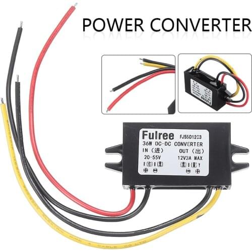 1Pc Waterproof DC-DC Step Down Volt Converter 20V-55V 24V 36V 48V to 12V 3A Car Car Truck Boat Power Supply