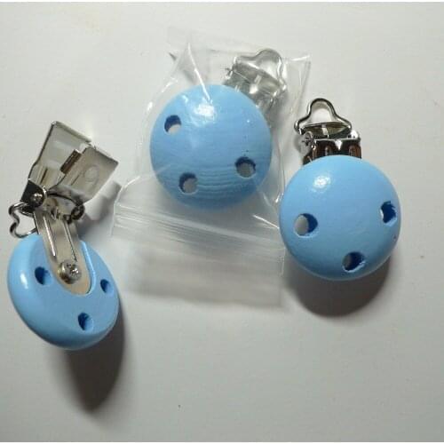 25pcs #14 Light Blue Color Baby Pacifier Clips