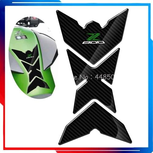 3D Carbon-look Stickers Motorcycle Tank Pad Fuel Gas Cap Protector Decals Case for Kawasaki Z800 ZR800 2013-2016