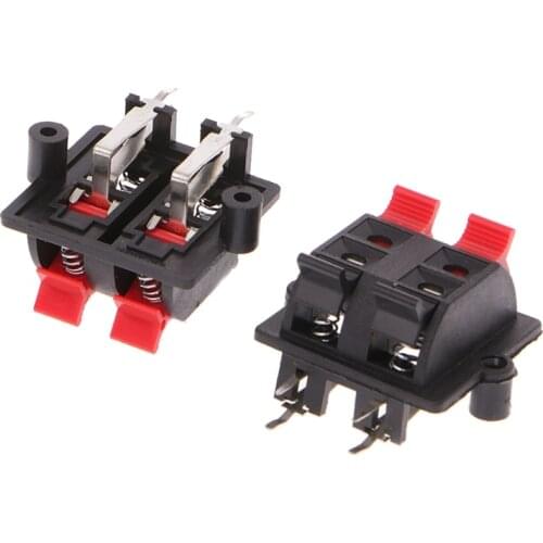 5 Pcs Double Row 4 Position Cable Clip Push Type Speaker Terminal Panel Connector