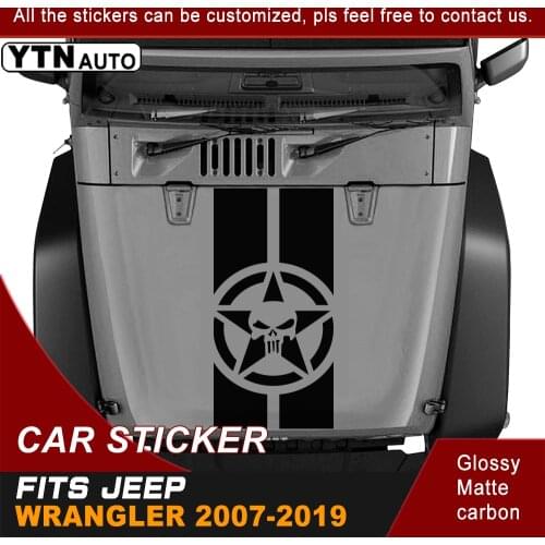 Car Stickers For Jeep Wrangler Rubicon Renegade Hood Scoop Graphic Vinyl Black Car Decals For Jeep Wrangler Accessories